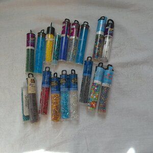 Bead Glass Beads Assorted Colors, Styles, Brands etc Lot of 18